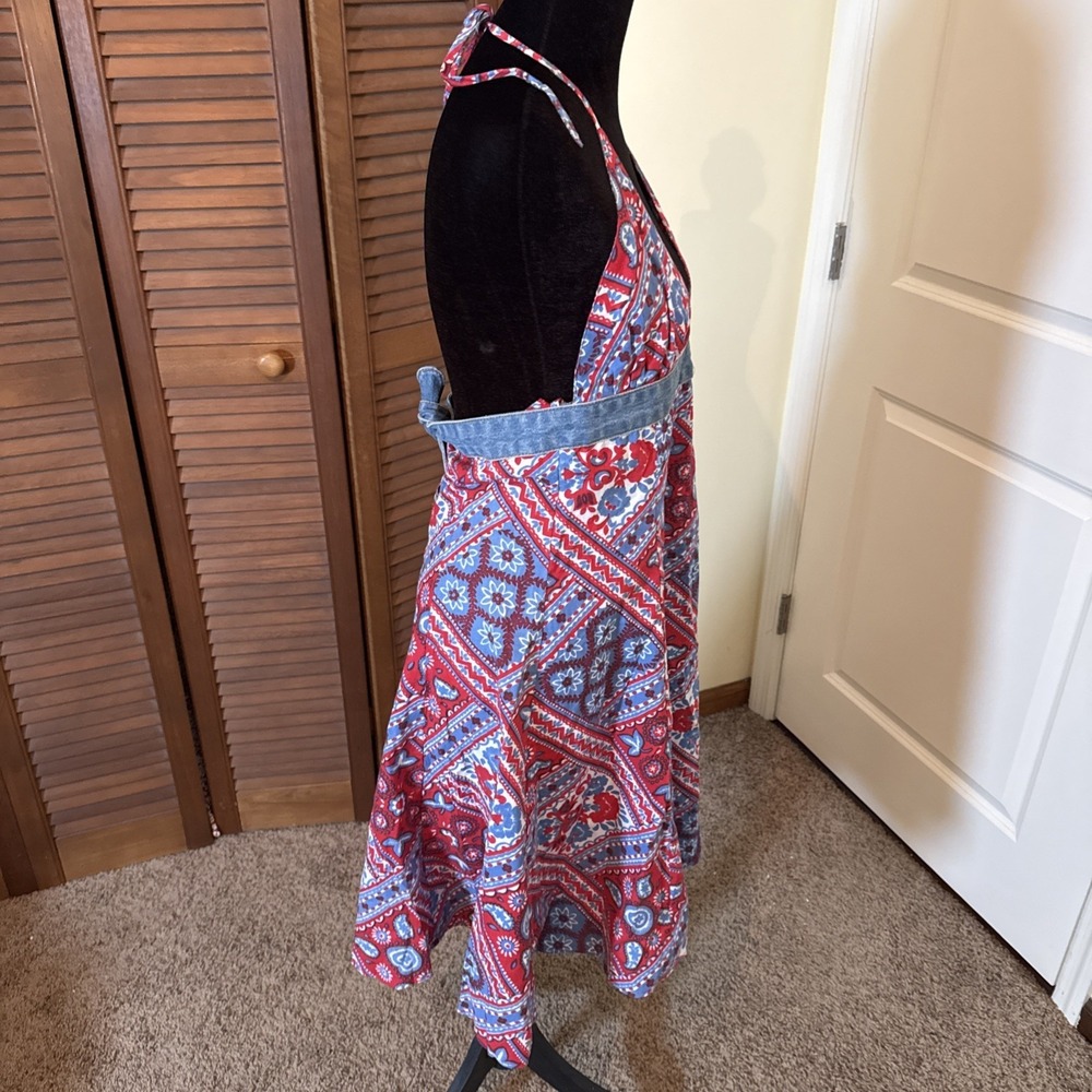 Paul Frank Retro Y2K Halter Bandana Print Dress NWT Size Large Festival Boho - Picture 5 of 9